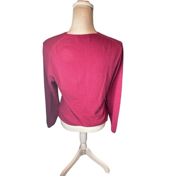 Charter Club 100% Cashmere Sweater Tee - Bright Pink - Size Medium Cozy Soft - Picture 2 of 4